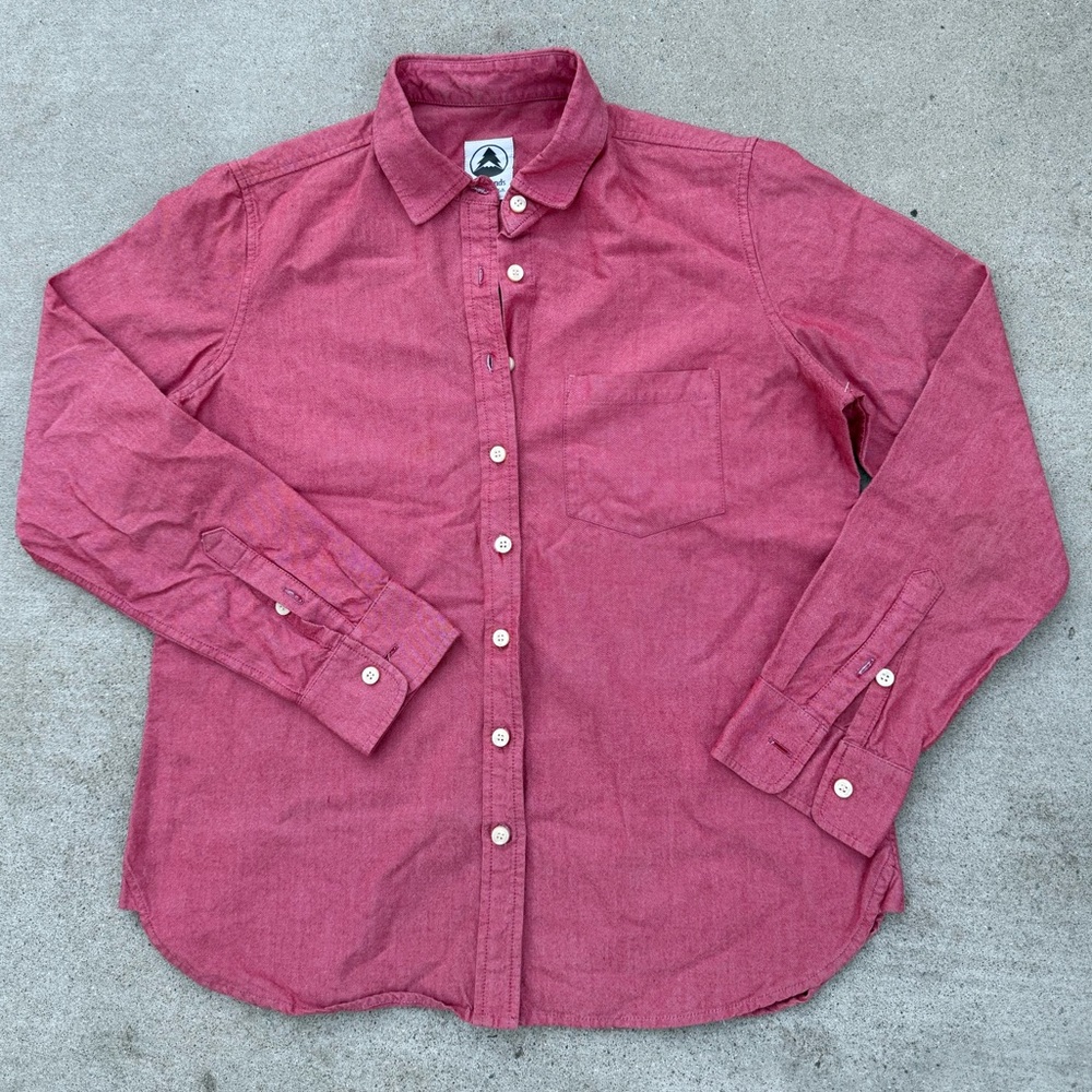 Tradlands Women’s Casual Red Button-Down Shirt 100% Cotton Size Medium